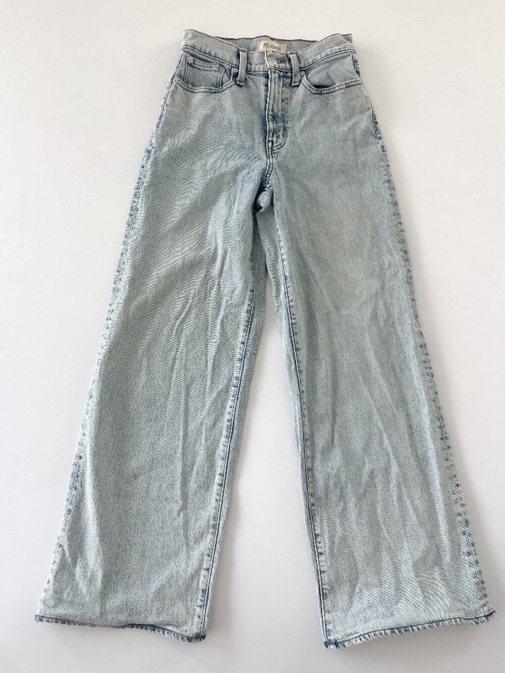 Madewell Superwide Leg Jeans High Rise Light Wash Size 28